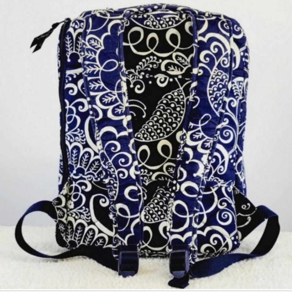 VERA BRADLEY Twirly Birds Navy Blue Laptop Backpack - Picture 3 of 12